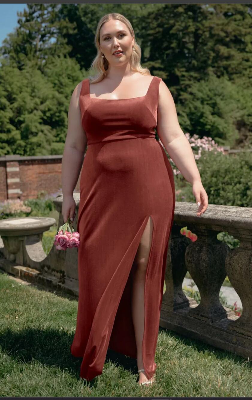 NWT Jenny Yoo Mara Stretch Velvet Maxi Dress - Size 24